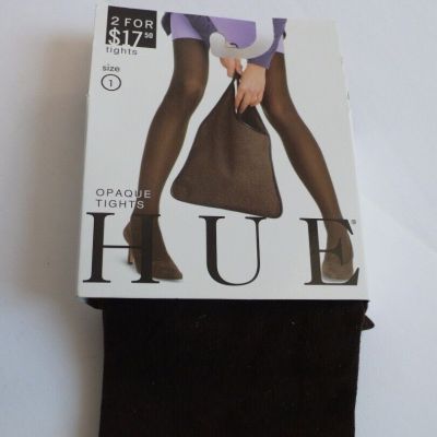 HUE NWT Espresso Opaque Coverage Tights Sz 1